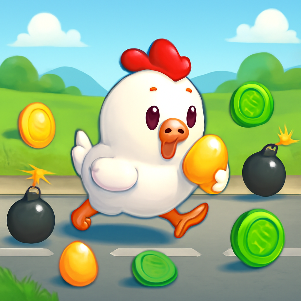 Clucky collecting treasures